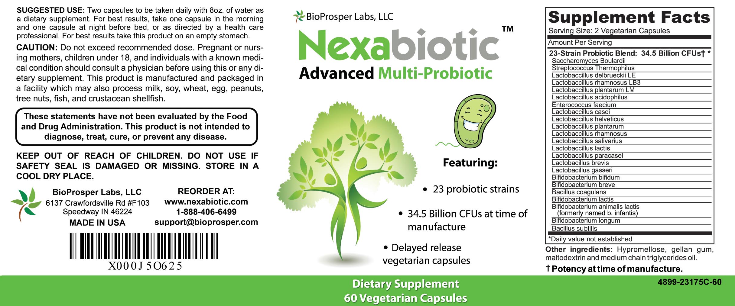 Nexabiotic® 23-strain Multi-probiotic Supplement with Lactobacillus